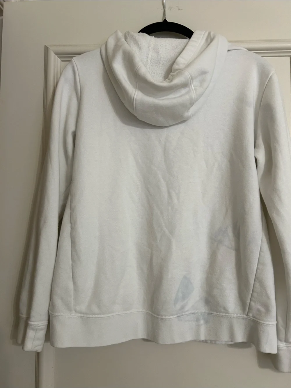 Nike White Pullover Hoodie with Pink Swoosh
